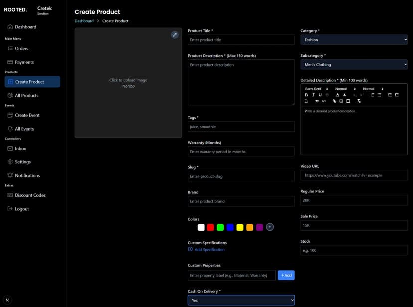 Rooted Web App - Cretek project portfolio